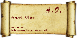 Appel Olga névjegykártya